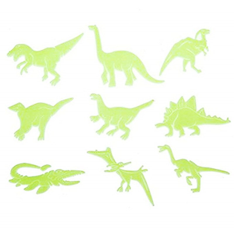 9 stuks / één set glow in the dark dinosaurussen speelgoed voor kinderen stickers plafondstickers voor baby huisdecoratie jongens meisjes
