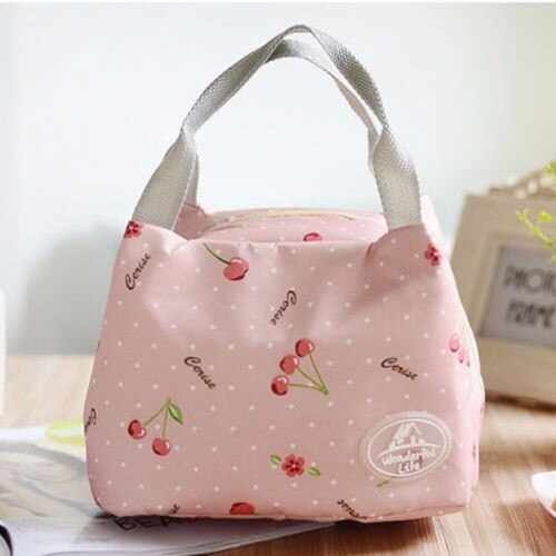 Tragbare Striped Dots muster Lunch Tasche Für Frauen Kinder Thermische Picknick Kühler Isolierte Reise Carry Lagerung Tote Taschen Kühler