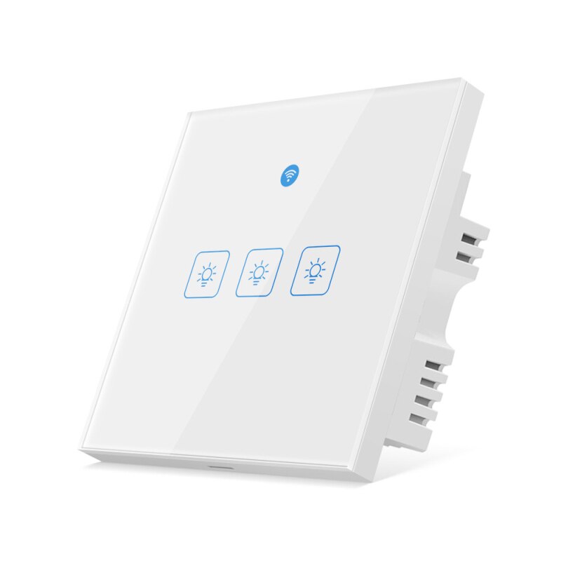 EWelink-interruptor inteligente de pared, con Wifi y cable de fuego, 180-240V, RF433mhz, Control remoto y compatible con Alexa y Google Home: 3 Gang