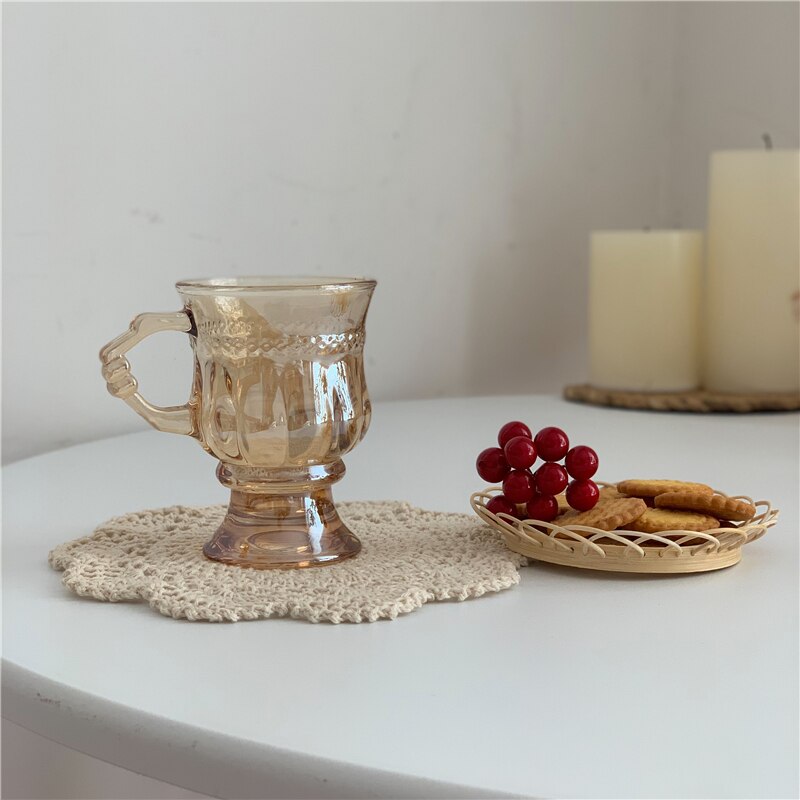 Präglad kaffeglaskopp mugg drinkware hemdekorationer