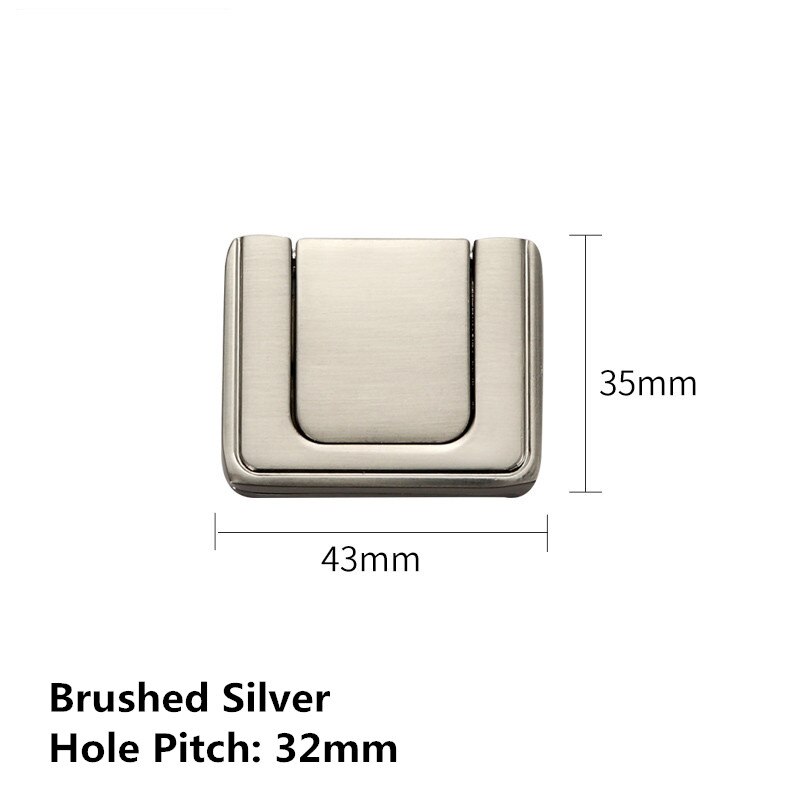 No Punching Zinc Alloy Modern Hidden Knobs Kitchen Cabinet Cupboard Door Drawer Handles Wardrobe Hidden Pulls 32mm/64mm: Brushed Silver 32mm
