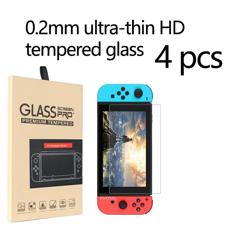 [ 4 stück] farbschutzfolie für nintendo switch, hochauflösende schutzfolie aus gehärtetem glas mit blaulichtfilter: Ultradünnes glas