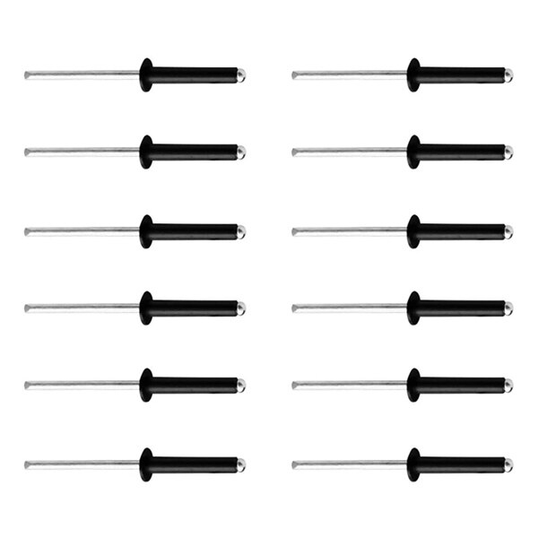 JHD – Rivet en aluminium, trou borgne, bride, tête de dôme, extrémité ouverte, noir