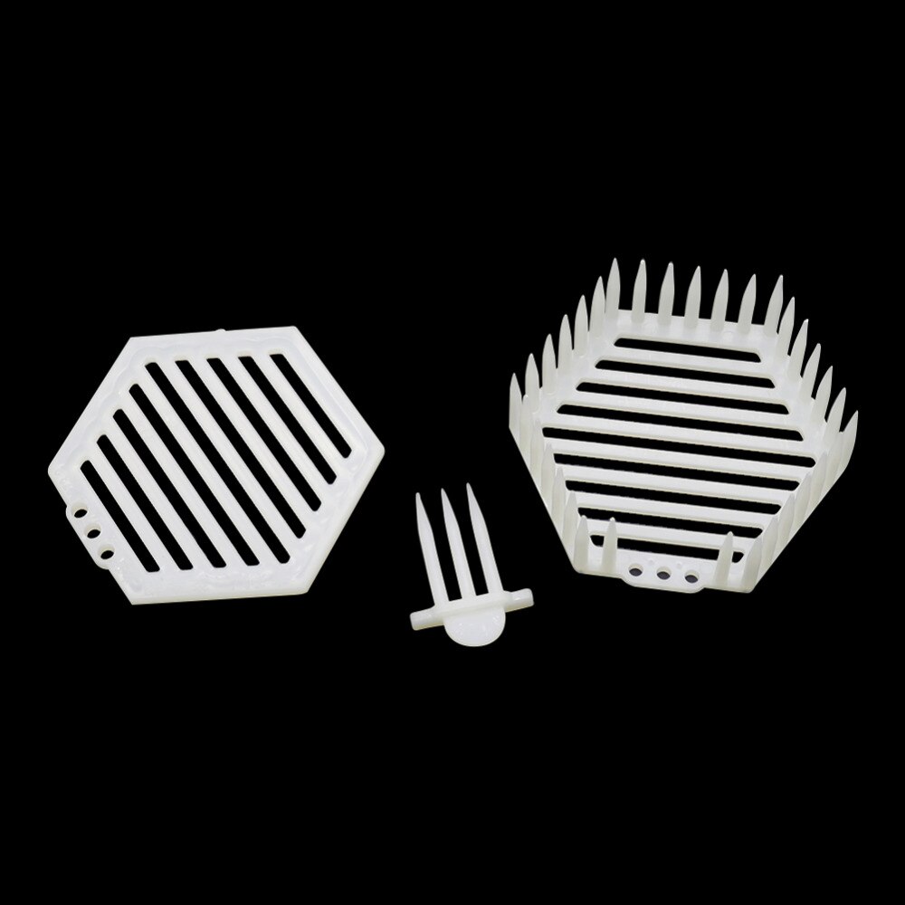 Hexagon Plastic Needle Queen Bee Cage Captivity Bee Queen for Apiculture Beekeeper Beehive 40 Pcs
