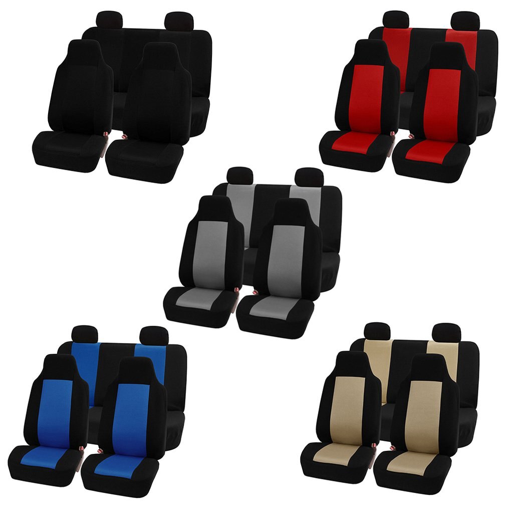 Funda para asiento de coche, tamaño Universal, tela de lino, cojín de lino delantero y trasero para las cuatro estaciones, Protector transpirable para asiento de coche