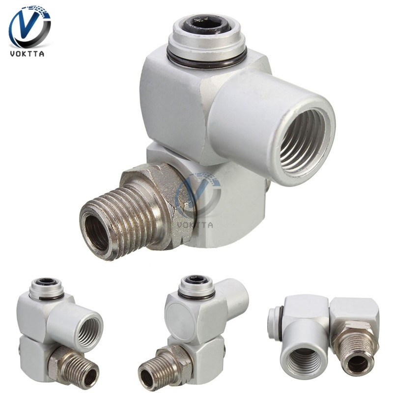 Universal 360 Rotating 1/4" BSP Air Hose Connector Adapter Flow Aluminum Tool Threaded Joint For All Kinds of Pneumatic Tools