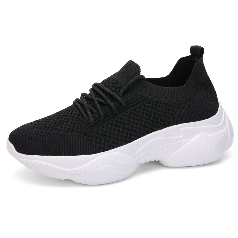 Tenis Mujer Sneakers Shoes Women Tennis Shoes Comfort Gym Sport Shoes Female Stability Athletic Sneakers Chaussures Femme: Black / 9