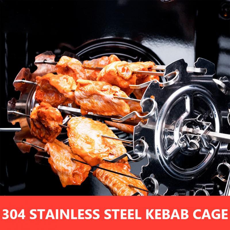 Set BBQ Grill Cage, Steel Metal Rotisserie Skewers Needle Cage Oven Kebab Maker Grill Oven For BBQ Tools Kitchen Accessories