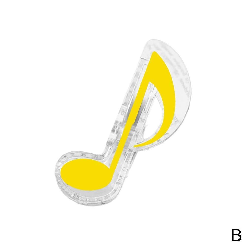 Muziekboek notitie clip plastic piano muziekboek pagina clip g-sleutel clip muziek accessoires: Gele muzieknoten