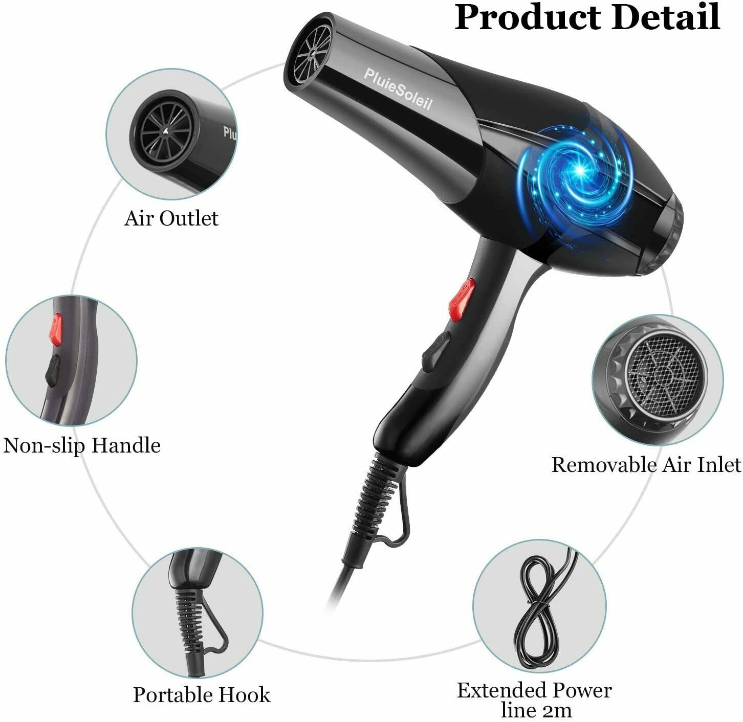 220V Hair Dryer Strong Power Barber Salon Styling Tools Cold Air Blow Dryer For Salons and household EU Plug