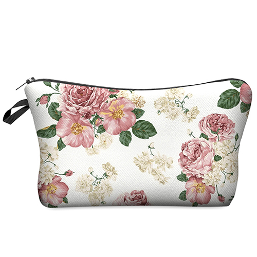 DAOXI 3D Flower Printing Portable Cosmetic Bag Storage Women for Traveling Makeup Necessaries: 37