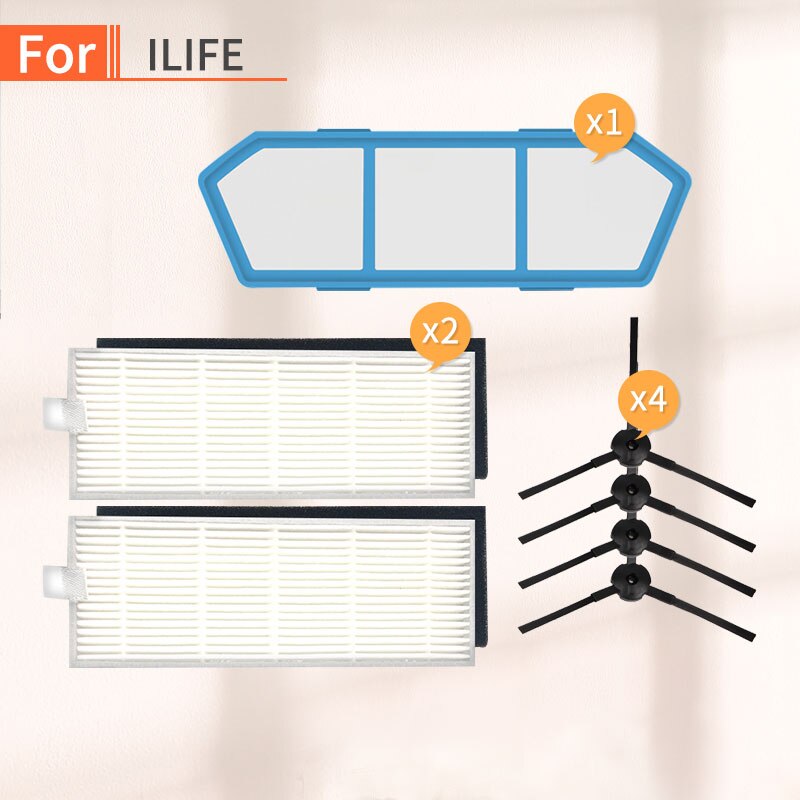 Robot Vacuum Cleaner Hepa Filter Side Brush Mop Cloth Set Spare Parts for Chuwi ilife A6 A4 A4s Accessories: 11