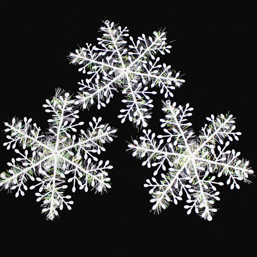 30Pcs 11cm Plastic Witte Sneeuwvlokken Kerstboom Ornamenten Opknoping Hangers Festival Xmas Jaar Party Thuis DIY Decoratie