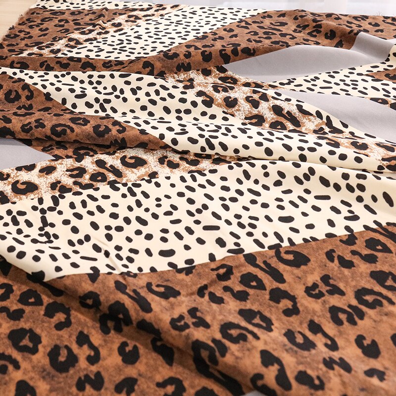 Nigeria Vintage Chiffon Fabric Polyester Leopard Chiffon Printed Fabric For Summer Blouse And Dress TJ0312