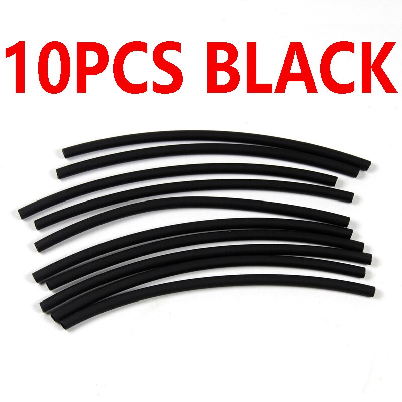 10pcs Carp Fishing Accessories Silicone Rig Tube Heat Shrink Tubes Tubing Heating Shrink Tubing for Carp Chod Rig Fishing Tackle: 10pcs Black