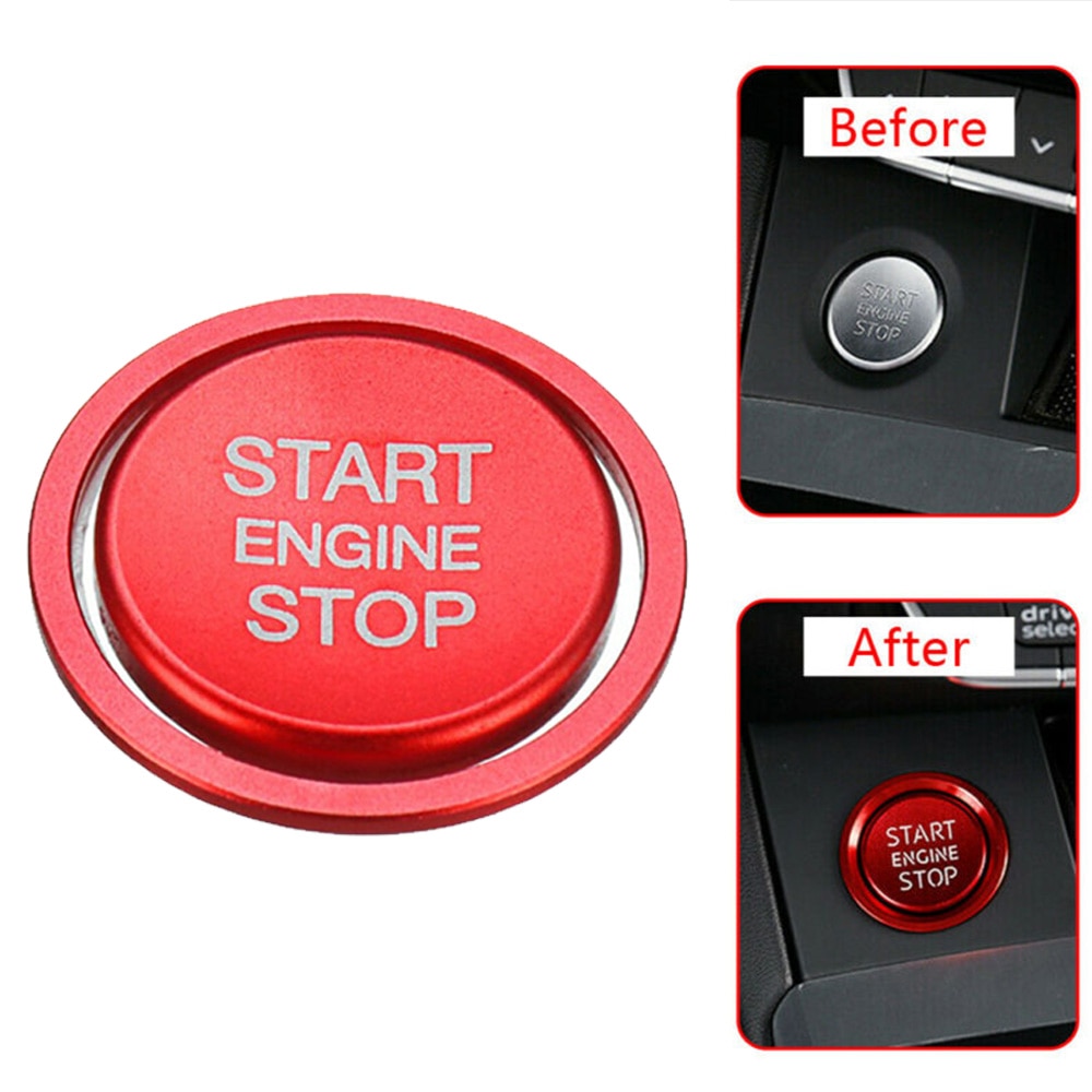 Motor knap dæksel start stop switch til golf 7 mk7 luftfart aluminium rød bil