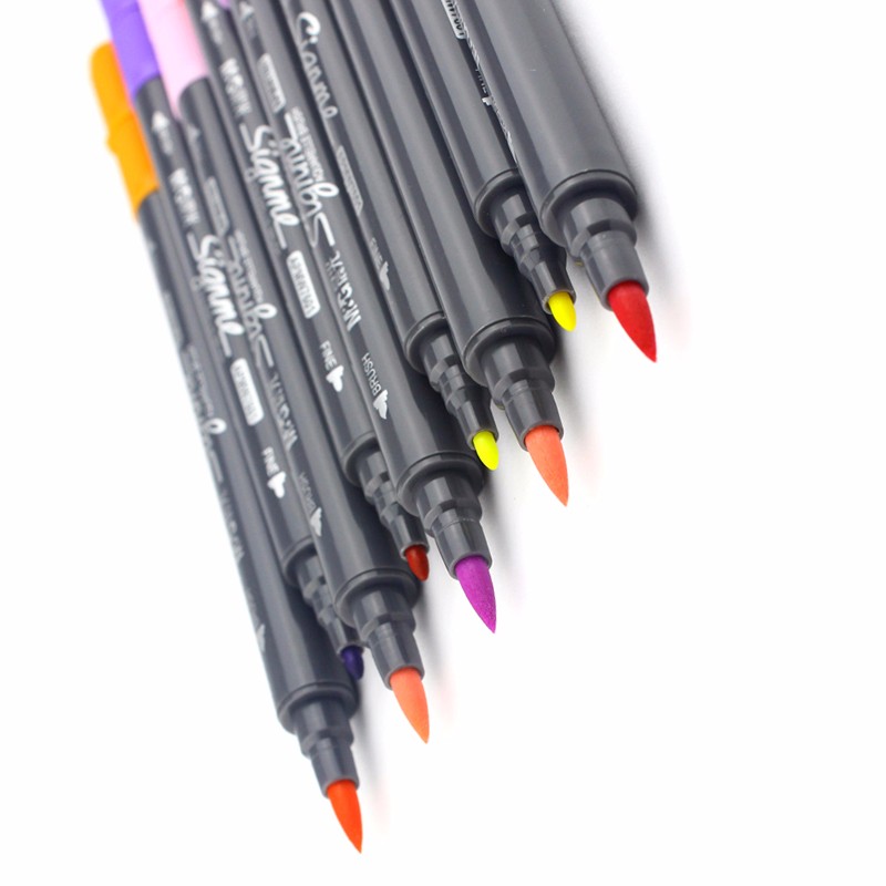 24 Kleuren Oplosbare Pennen Art Supplies Voor Tekening Water Oplosbare Mark Pen 24 Dubbele Slider Multicolour Marker Schilderen Sets