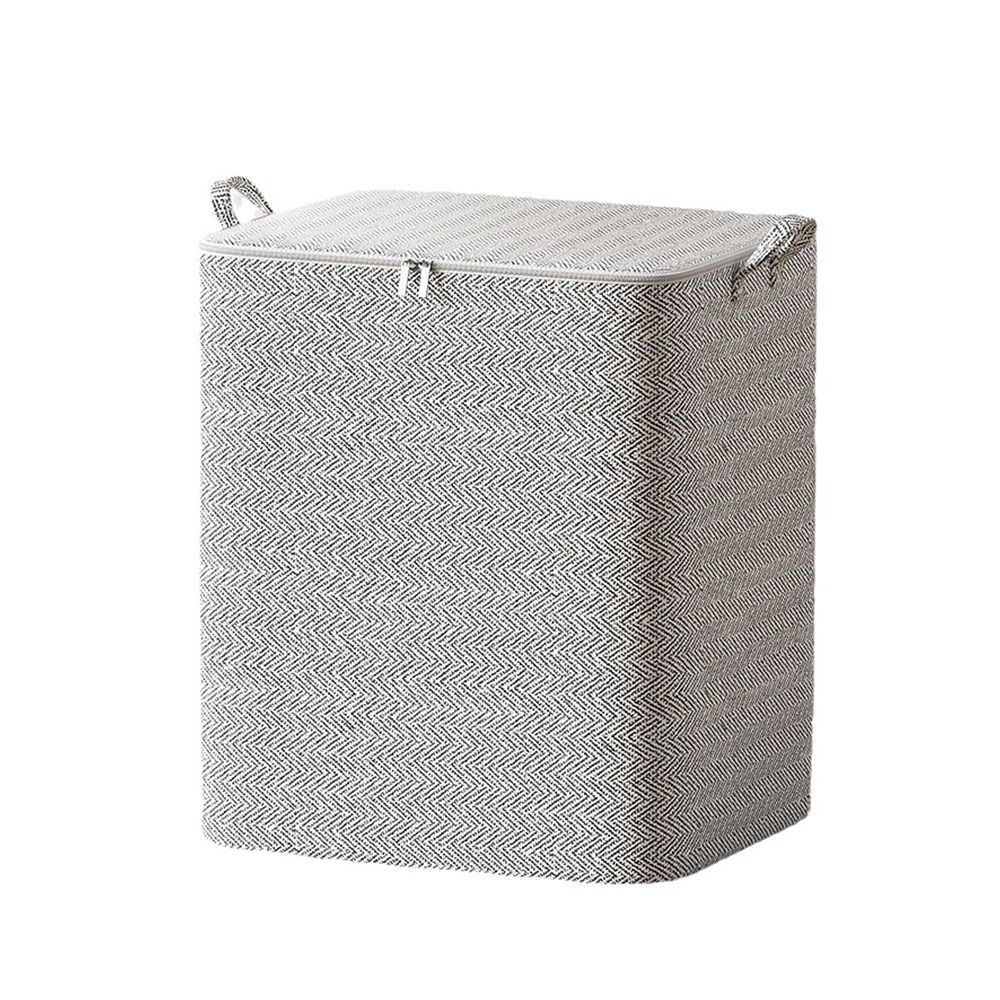 30/110/150/220L Non-woven Quilt Storage Bag with Lids Zipper Foldable Clothes Quilt Bins Container Large Capacity Dust-proof Bag: light yellow