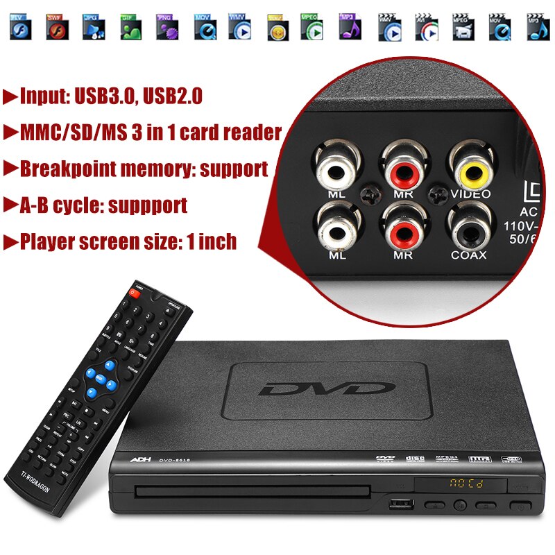 110 V-240 V USB Tragbare Mehrere Wiedergabe DVD Sp... – Grandado