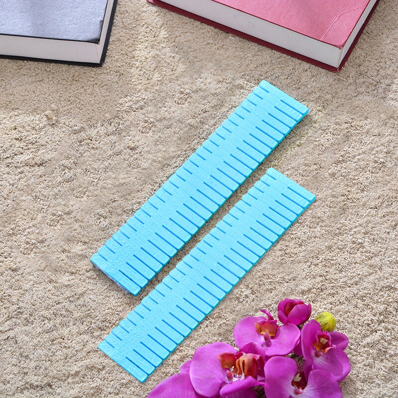 2pcs Plastic DIY Grid Drawer Adjustable Separator Divider Cabinet DIY Grid Household Necessities Storage Organizer Tools: 2pcs-Blue