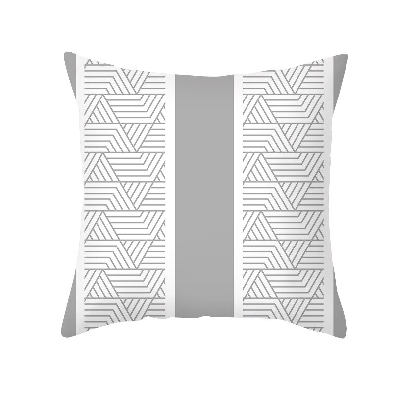 Housse de coussin carrée jaune à imprimé géométrique, taie d'oreiller de 45x45cm, de Style moderne, décorative pour la maison, avec des lettres marguerite à rayures: 10