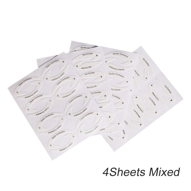 4 Sheets Eyeliner Template Kit Model for Eyebrows Guide Template Shaping Maquiagem Eye Shadow Frames Card Makeup Eye Brow Tools: 4 Sheets Mixed