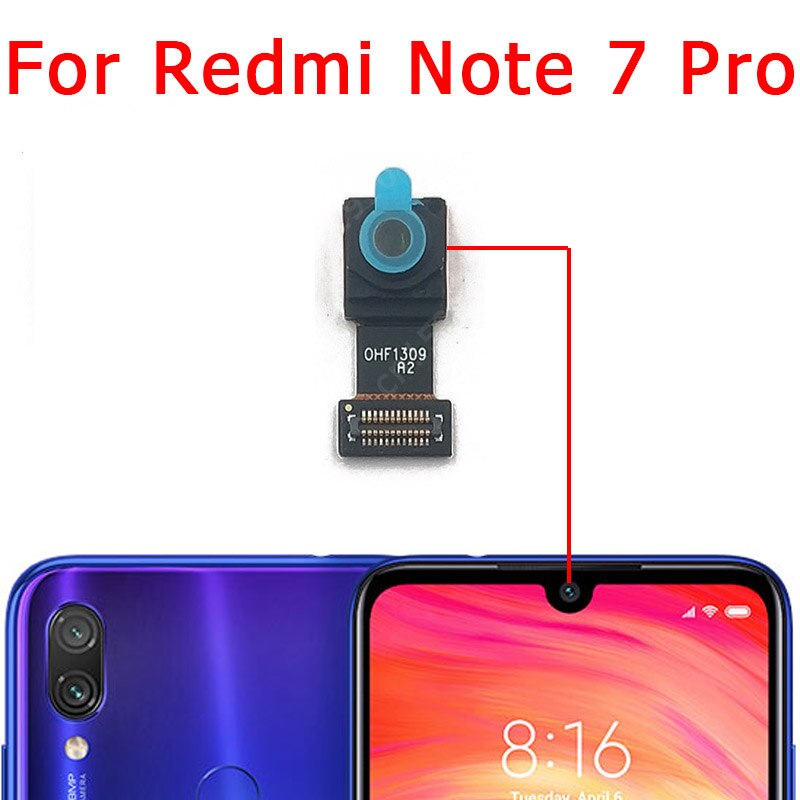 Original y cámara trasera para Xiaomi Redmi Nota 7 Pro principal cámara módulo Flex Cable de reemplazo de espaã a: Redmi Note7Pro Front