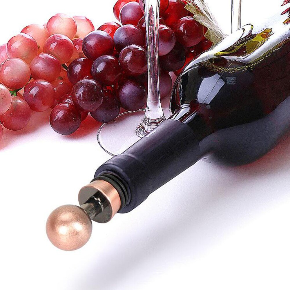 Stainless Steel Bottle Stopper Silicone Metal Champagne Stopper Reusable Preserver for Home Wedding Bronze