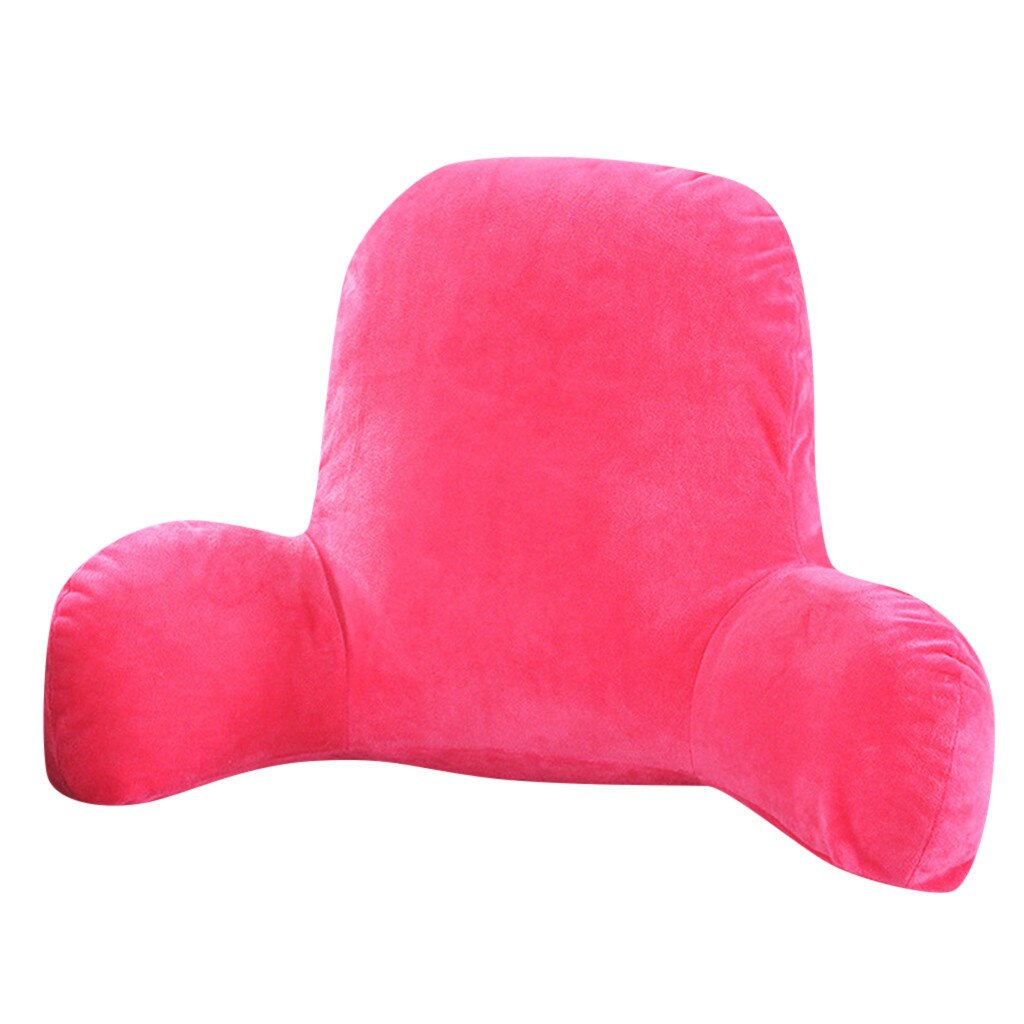 Lumbar pillow Plush Big Backrest Reading Rest Pillow Lumbar Support Chair Cushion with Arms Corduroy cushion lumbar pillow: Hot Pink