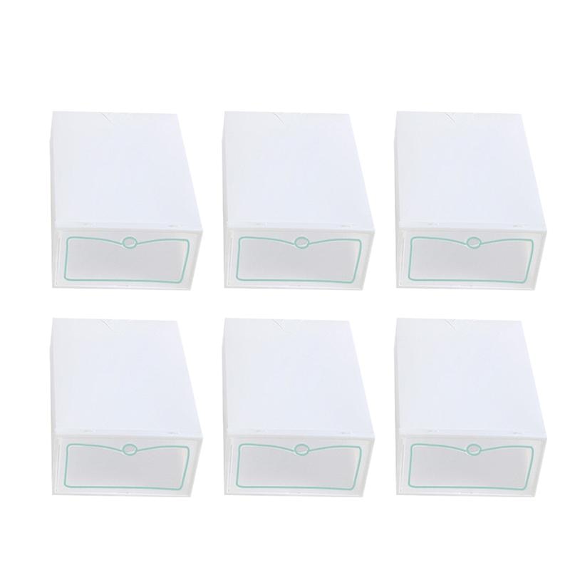 12PCS Thicken Shoes Box Transparent Stackable Shoes Storage Box Plastic Shoe Container: 31.5x21.3x12cm