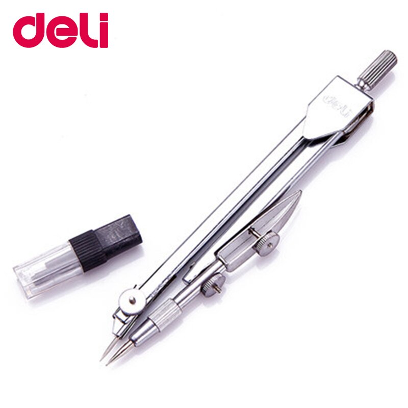 Deli Stainless Steel Multifunctional Drafting Drawing Compass/Lead Core Math Geometry Circles Tool Durable Supplies 8600/8601