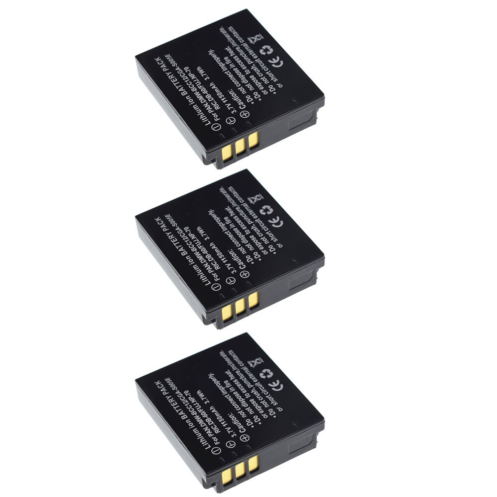 2Pcs DMW-BCC12 CGA-S005 S005E DB60 NP70 Camera Batterij Voor Panasonic FX10 FX12 FX50 FX07 FX100 FX150 FX180 LX1 LX2 LX3: 3 Battery
