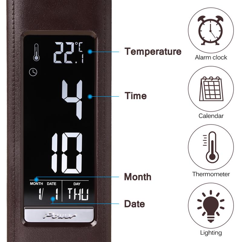 5W LED licht dimmen touch haut textur lesen licht mit wecker schwarz kreative business tisch led lampe tisch lampe