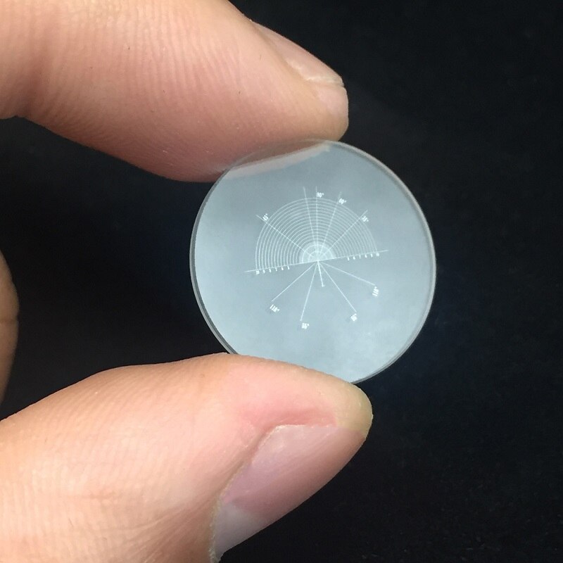 980 Tilt Graticule Semicircle Range Deflection Fan Rulers Microscope Micrometer with Angle Reticle