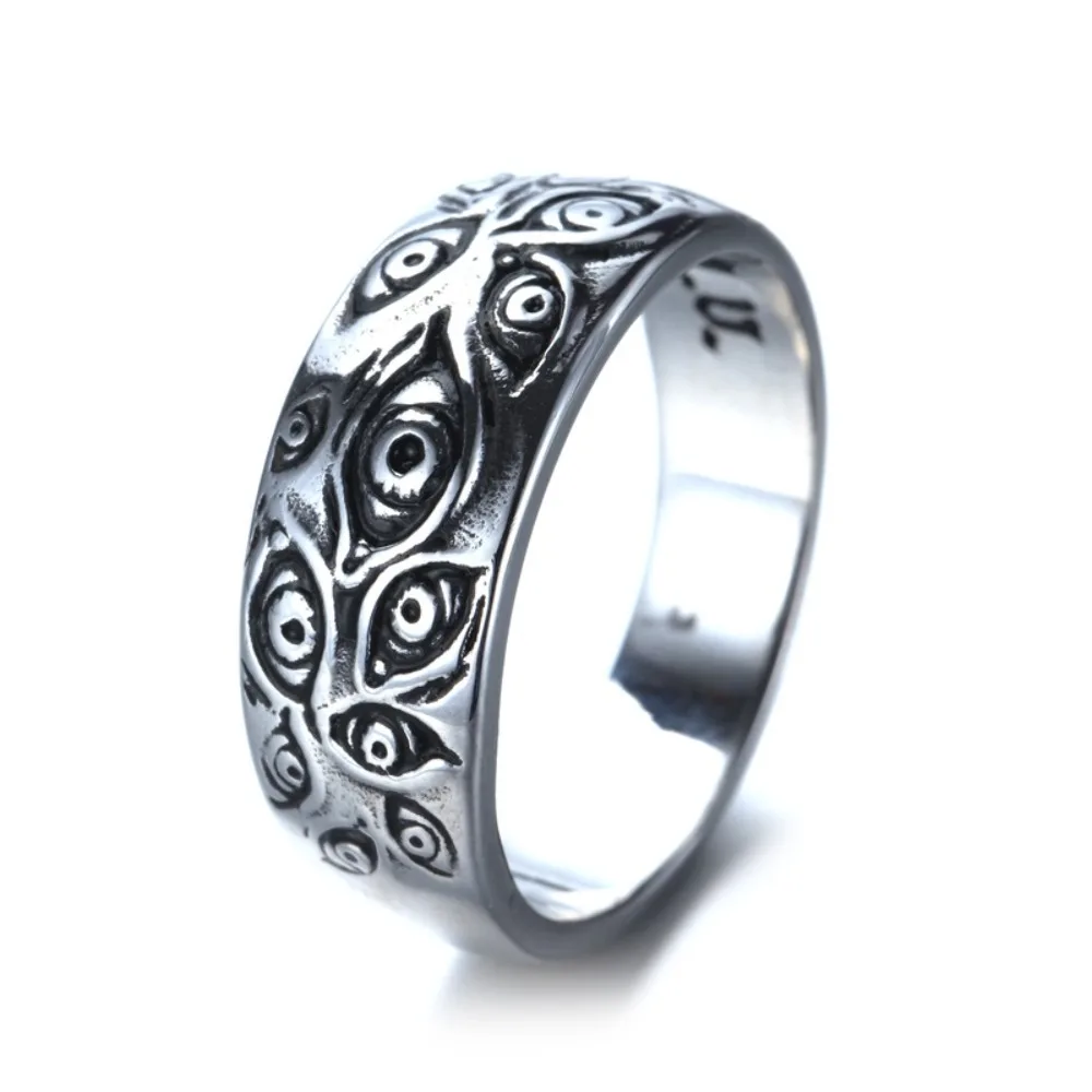 Bague œil du diable pour hommes et femmes, Vintage, gothique, minimaliste, tendance, Niche de rue, fête, créative, Hip Hop, Niche, , bijoux: 8 / Argent