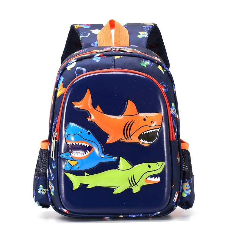 Kids School Tassen Voor Voorschoolse Meisjes En Jongens Cartoon Rugzakken Nursery School Kleine Tas Kinderen Schooltas 3D Leuke Rugzak Meisje: navy shark