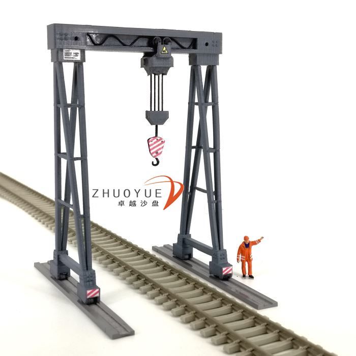 1:87 anteil Harz Modell Zug Modell Gebäude Szene Layout Sand Tabelle Eisenbahn Diy Montage Kran