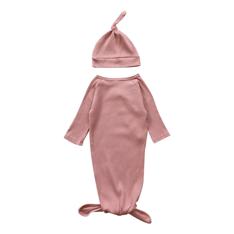 -né bébé garçons filles Simple à manches longues chapeau une pièce costume enveloppé serviette vêtements de nuit