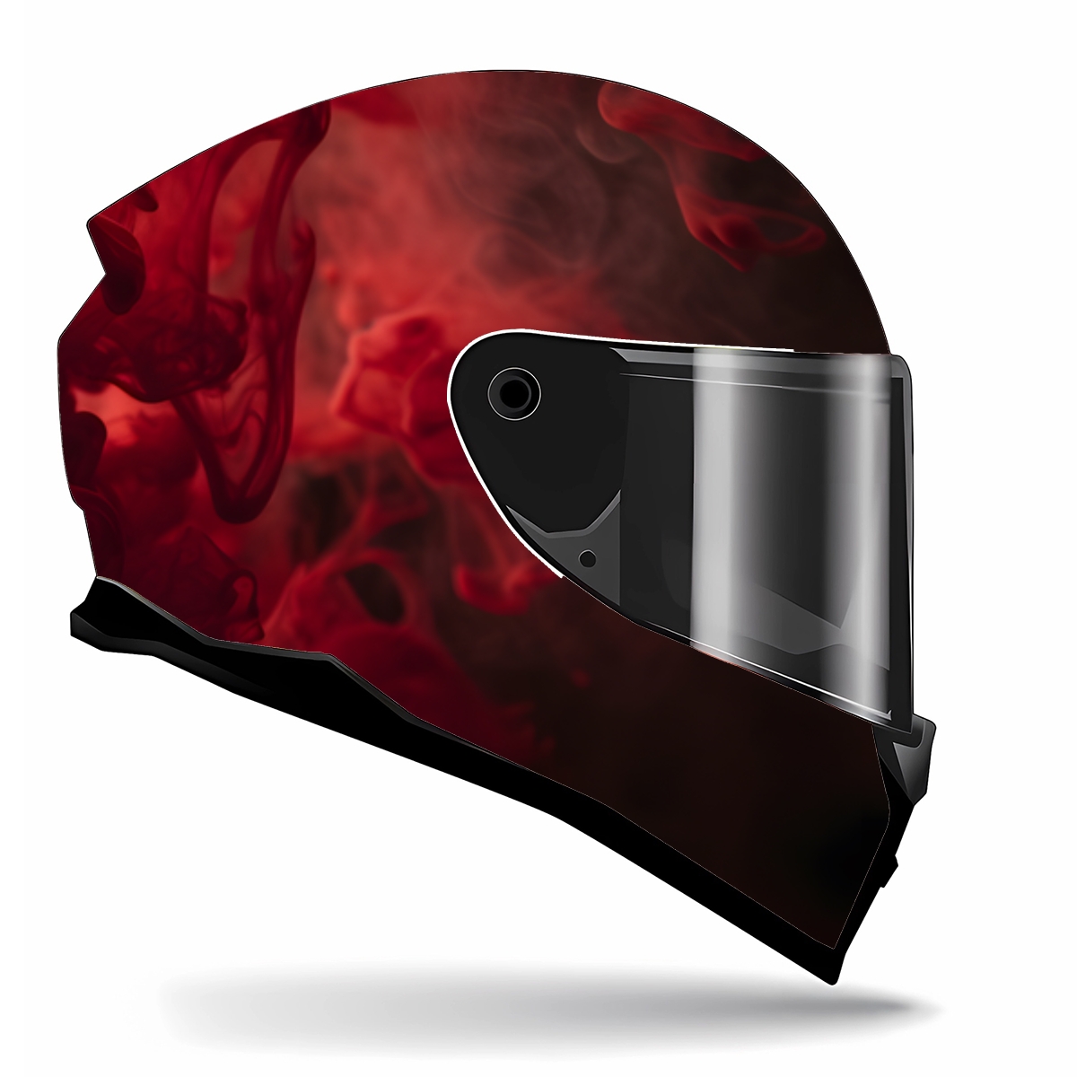 Abstract Red Smoke Full Helmet Wrap Sticker Motorcycle Helmet Racing Graphic Decal Vinyl Wrap Helmet Decorative Sticker