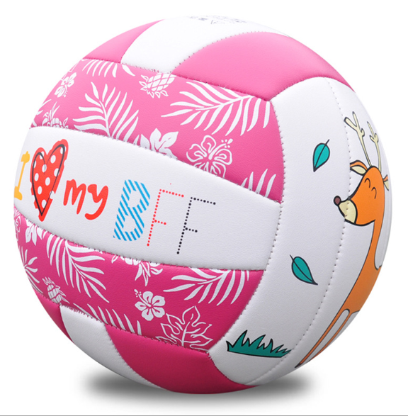 3# Size PVC With Bladder Kids Playing Volleyball: pink