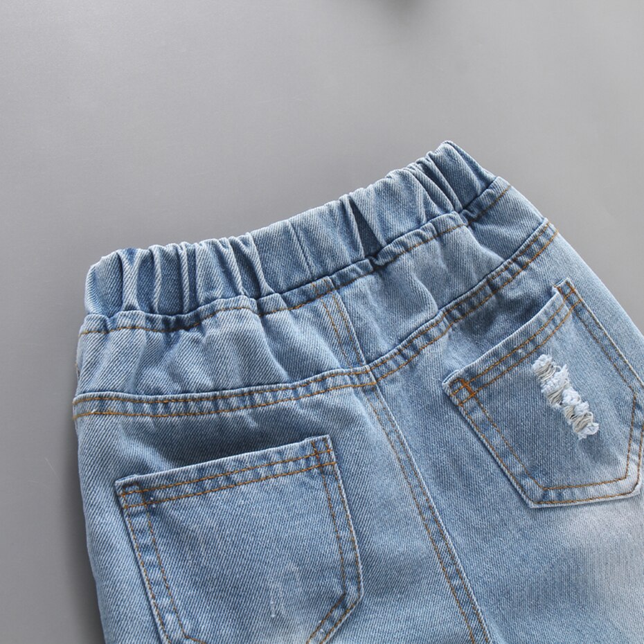 Jeans strappati per bambina Jeans con motivo a stella per Jeans con foro per ragazze Infantil primavera autunno vestiti per bambina