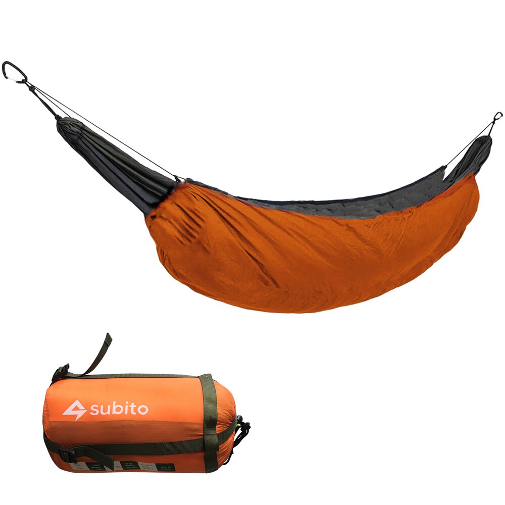 Bærbar hængekøje underquilt hængekøje termisk under tæppe hængekøje isoleringstilbehør outddor camping sovepose til camping: Orange