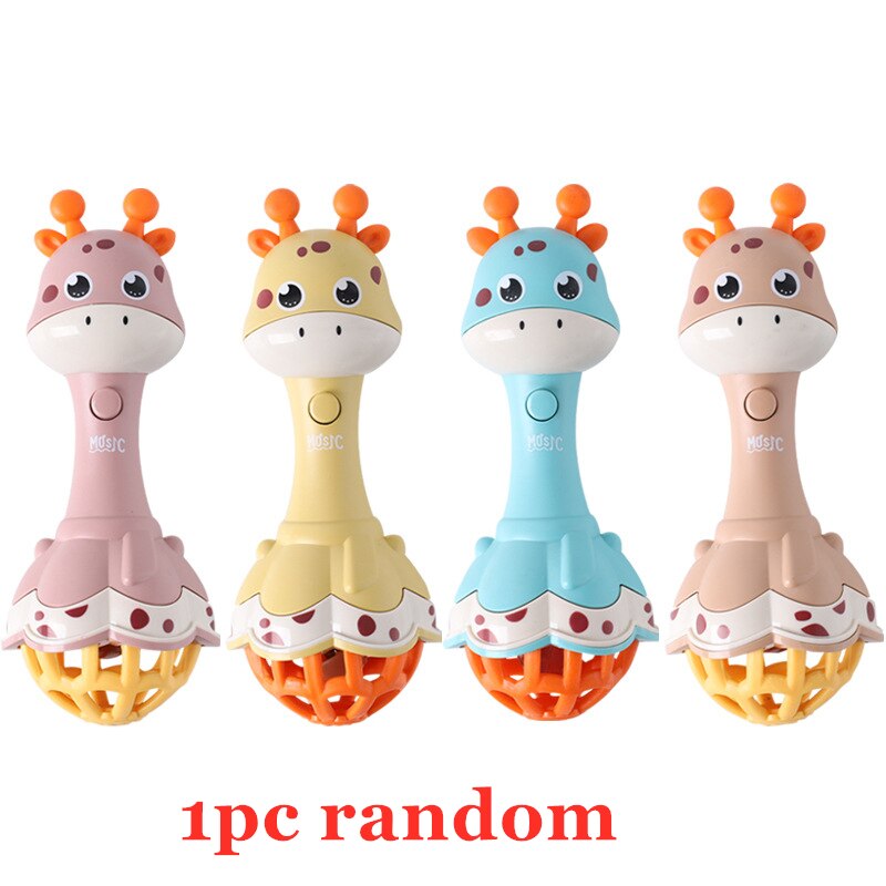 Baby Rattles Toy Ringing Sound Light 0 - 3-year-old Hand Clutching Playing Toy Stick Hand Bells Mobile Early Educational Toy: Ring deer