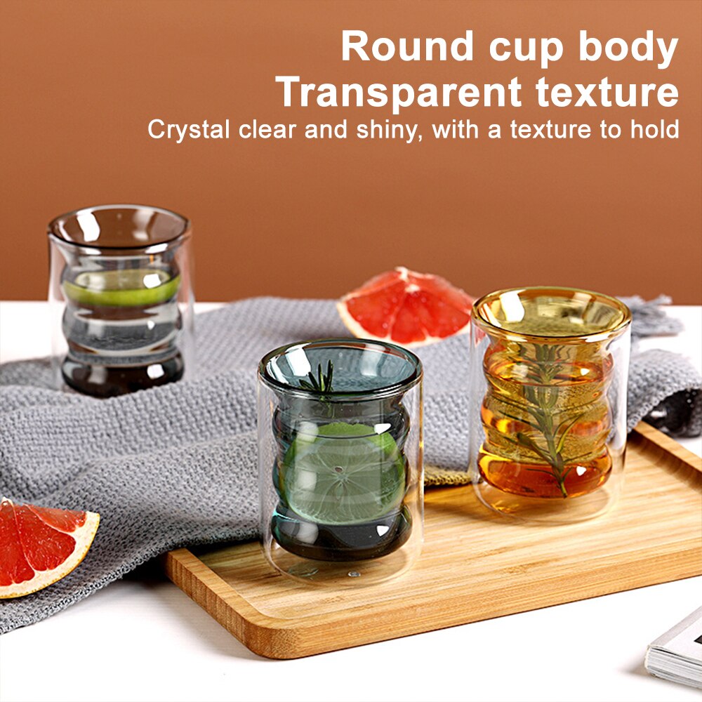 Tasse à café à Double paroi anti-brûlure, joli Mug en verre coloré, pour le thé ou le lait, idéal comme de noël