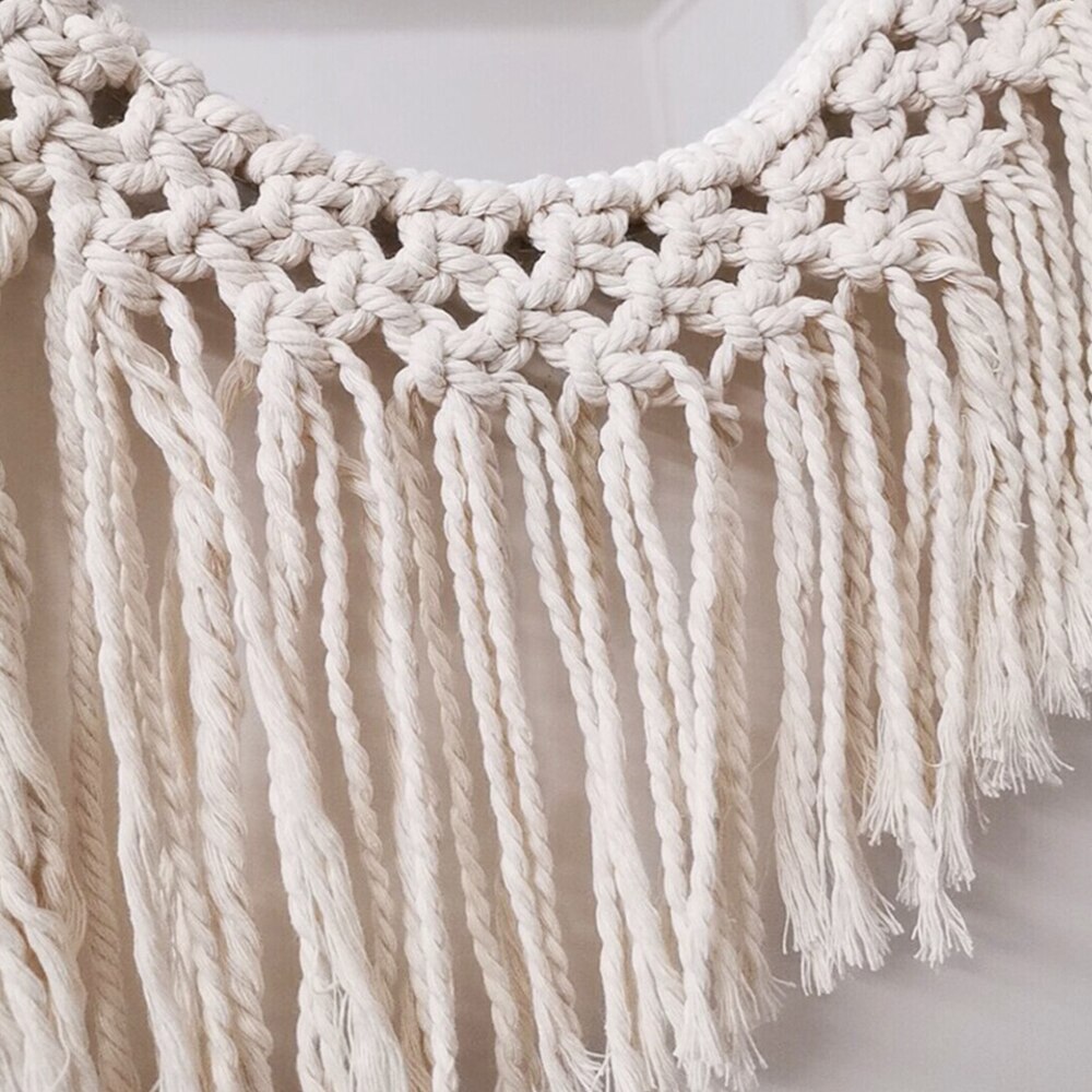 Macrame espelho artesanal tapeçaria maquiagem espelho charme iluminado compacto casa quarto decorativo parede pendurado espelhos decoração da sua casa