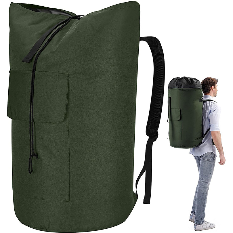 Waszak Rugzak 115l Extra Grote Reis Waszakken, Verstelbaar En Uitschuifbaar, Wasmand Tas Voor Wasserette, College: Army Green