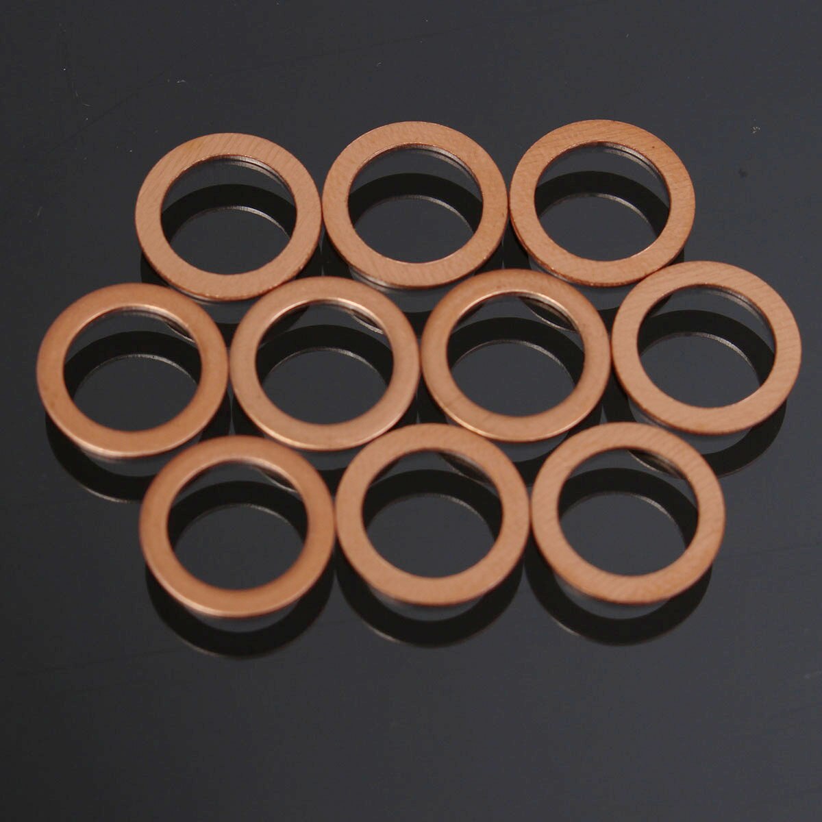 100Pcs M10 10mm Copper Crush Washer Gasket Nut And Bolt Set Flat Ring Seal Motorcycle Braided Clutch Brake Hose Sealing Washer