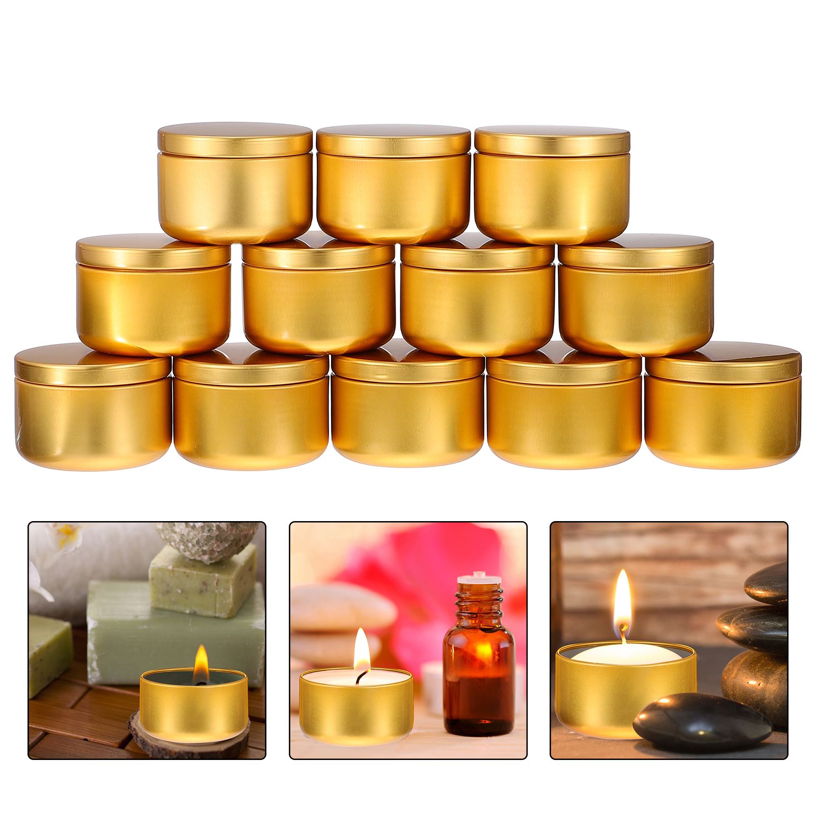 12PCS Candle Tin Travel Tins Round Metal Tins Candle Containers Candle Jars