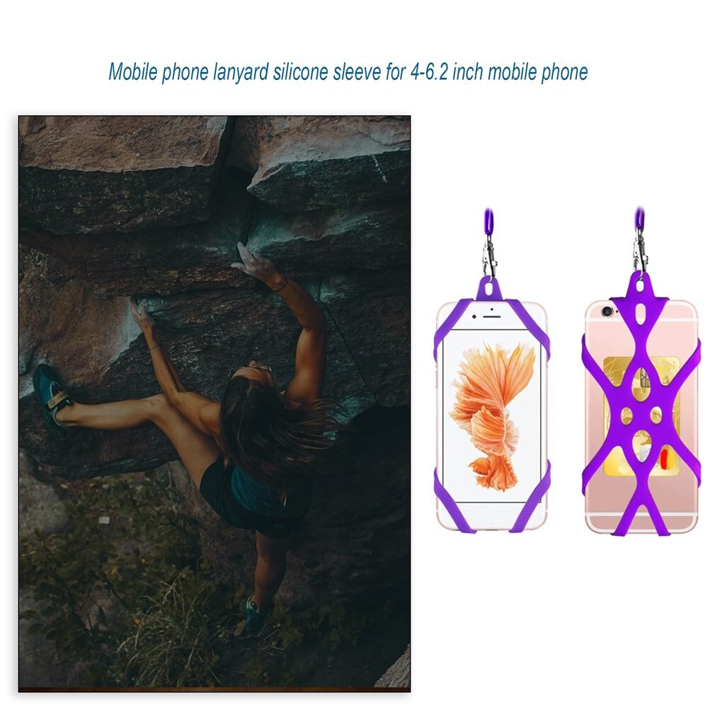 Telefoonkoordhouder, hoesje, universele siliconen telefoonhalsband, kettingsling voor slimme mobiele telefoon