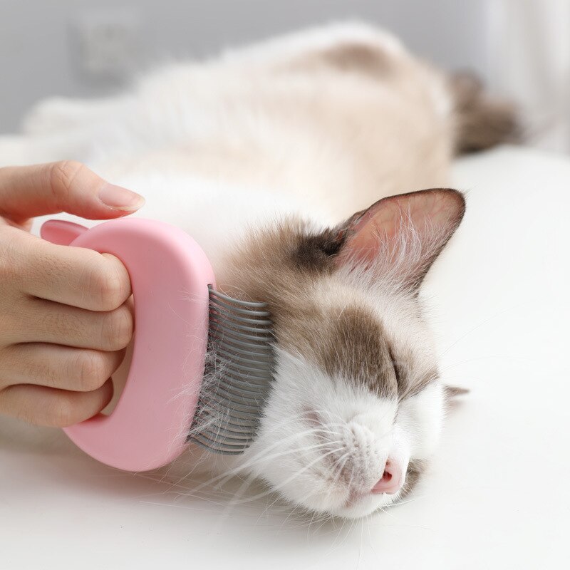 chat oreille coquille peigne animal chat noeud élastique mémoire flottant peigne à cheveux en forme de L peigne de nettoyage des cheveux